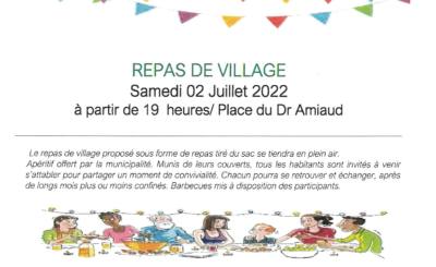 Repas De Village Samedi 02 Juillet 2022