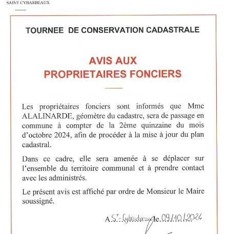 Tournée De Conservation Cadastrale